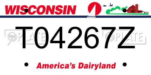 T04267Z Wisconsin License Plate