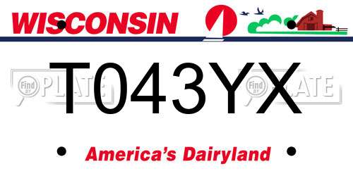 T043YX Wisconsin License Plate