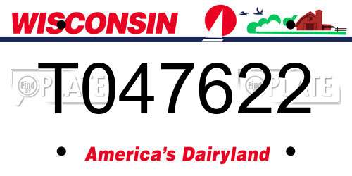 T047622 Wisconsin License Plate