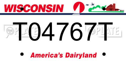 T04767T Wisconsin License Plate