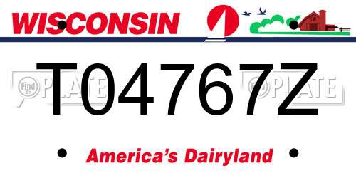 T04767Z Wisconsin License Plate