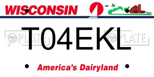T04EKL Wisconsin License Plate