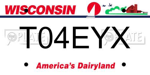 T04EYX Wisconsin License Plate