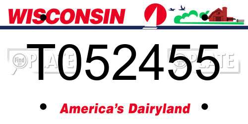T052455 Wisconsin License Plate