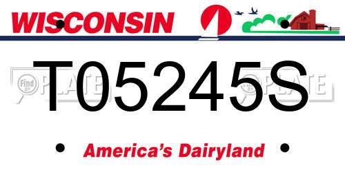 T05245S Wisconsin License Plate