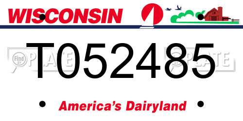 T052485 Wisconsin License Plate