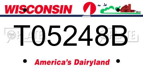 T05248B Wisconsin License Plate
