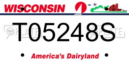 T05248S Wisconsin License Plate