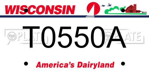 T0550A Wisconsin License Plate