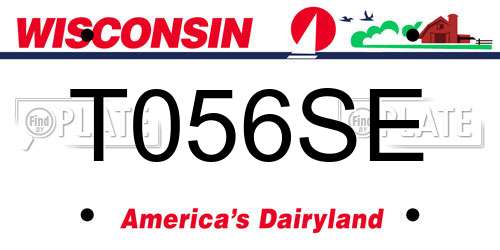 T056SE Wisconsin License Plate