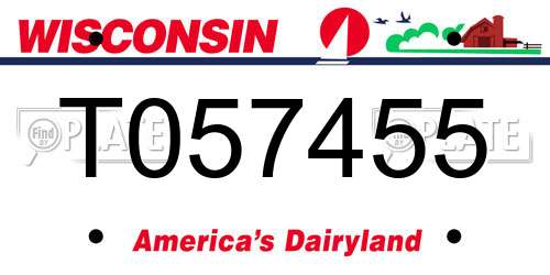 T057455 Wisconsin License Plate