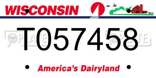 T057458 Wisconsin License Plate