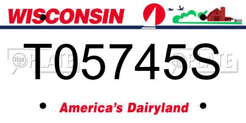 T05745S Wisconsin License Plate