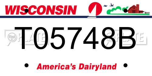 T05748B Wisconsin License Plate