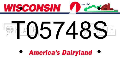 T05748S Wisconsin License Plate