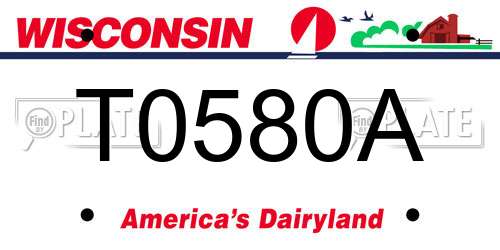 T0580A Wisconsin License Plate