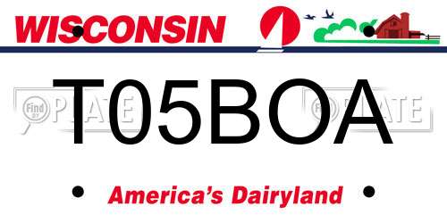 T05BOA Wisconsin License Plate