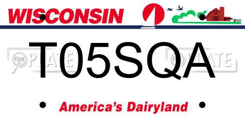T05SQA Wisconsin License Plate