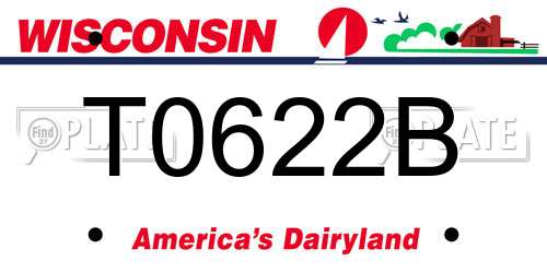 T0622B Wisconsin License Plate