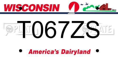 T067ZS Wisconsin License Plate
