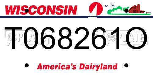 T068261O Wisconsin License Plate