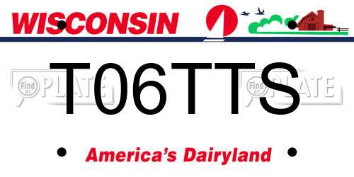 T06TTS Wisconsin License Plate