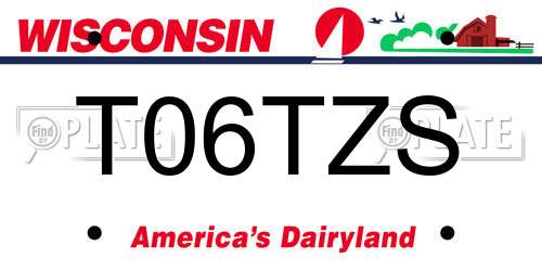 T06TZS Wisconsin License Plate