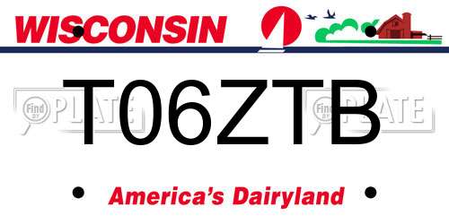 T06ZTB Wisconsin License Plate