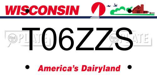 T06ZZS Wisconsin License Plate
