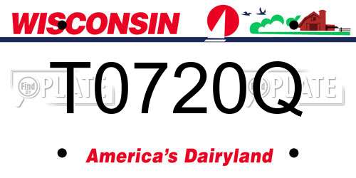 T0720Q Wisconsin License Plate