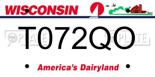 T072QO Wisconsin License Plate