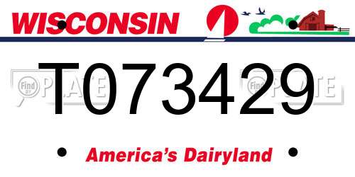T073429 Wisconsin License Plate