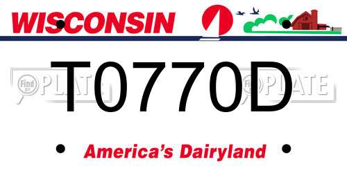 T0770D Wisconsin License Plate