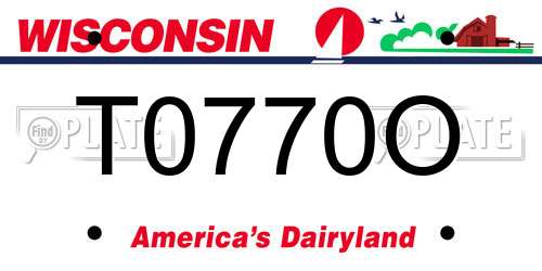 T0770O Wisconsin License Plate