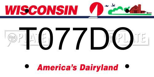 T077DO Wisconsin License Plate
