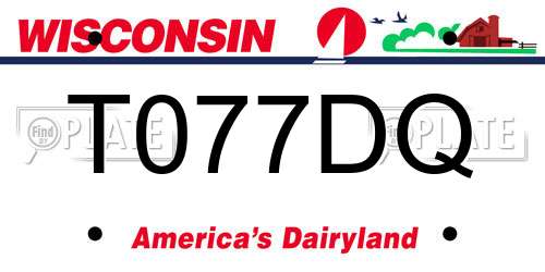 T077DQ Wisconsin License Plate