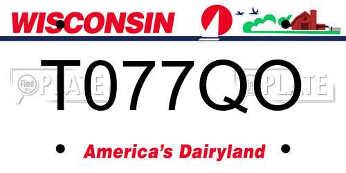 T077QO Wisconsin License Plate