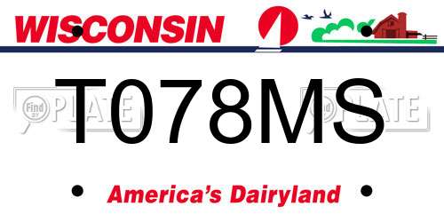 T078MS Wisconsin License Plate