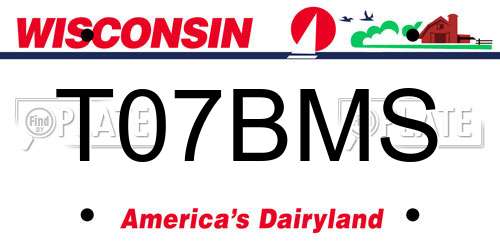 T07BMS Wisconsin License Plate