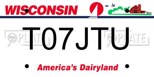 T07JTU Wisconsin License Plate