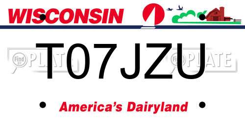 T07JZU Wisconsin License Plate