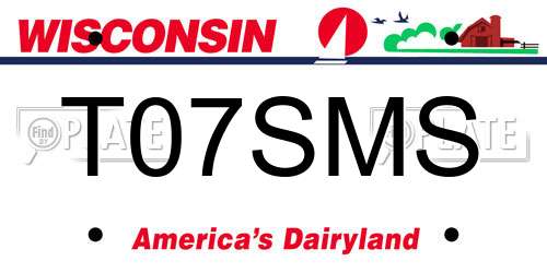 T07SMS Wisconsin License Plate
