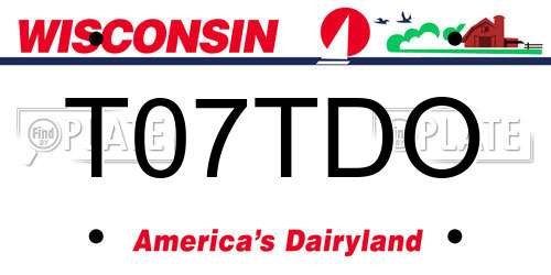 T07TDO Wisconsin License Plate