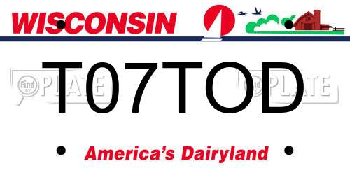 T07TOD Wisconsin License Plate