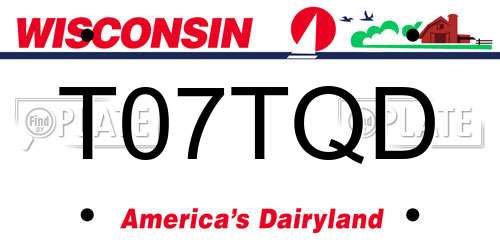 T07TQD Wisconsin License Plate