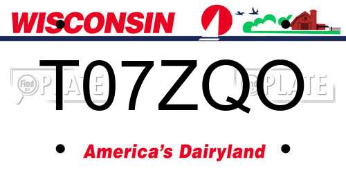 T07ZQO Wisconsin License Plate