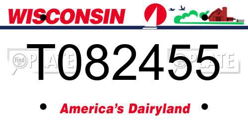 T082455 Wisconsin License Plate