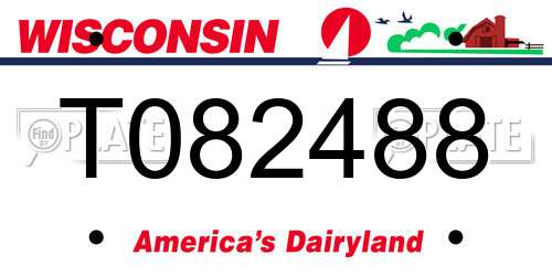 T082488 Wisconsin License Plate