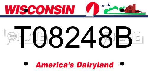 T08248B Wisconsin License Plate