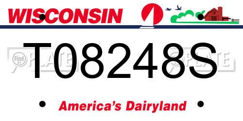 T08248S Wisconsin License Plate
